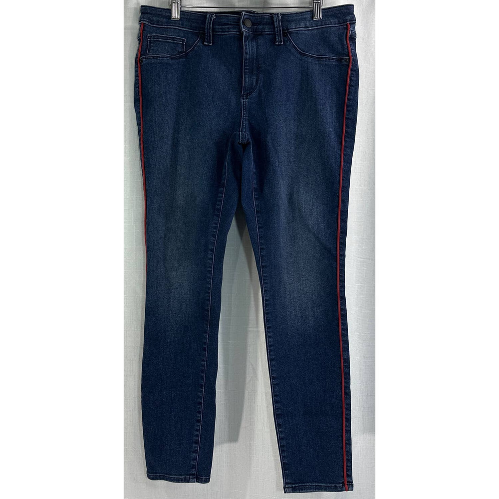 Universal Thread Medium Wash Red Side Trim Skinny Denim Jegging Jeans Sze 14 32R